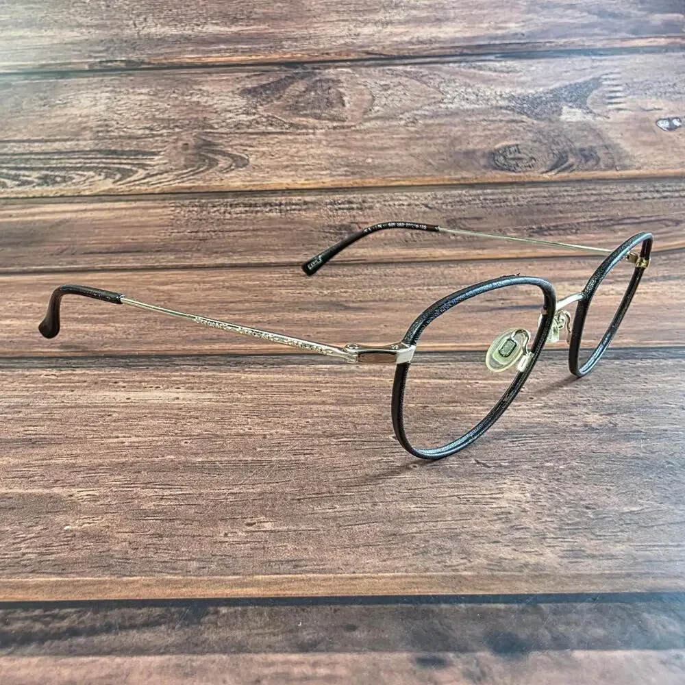 Kliik Denmark Women's Eyeglasses Brown‎ Round Metal Frame 50-18-135 FRAMES ONLY
